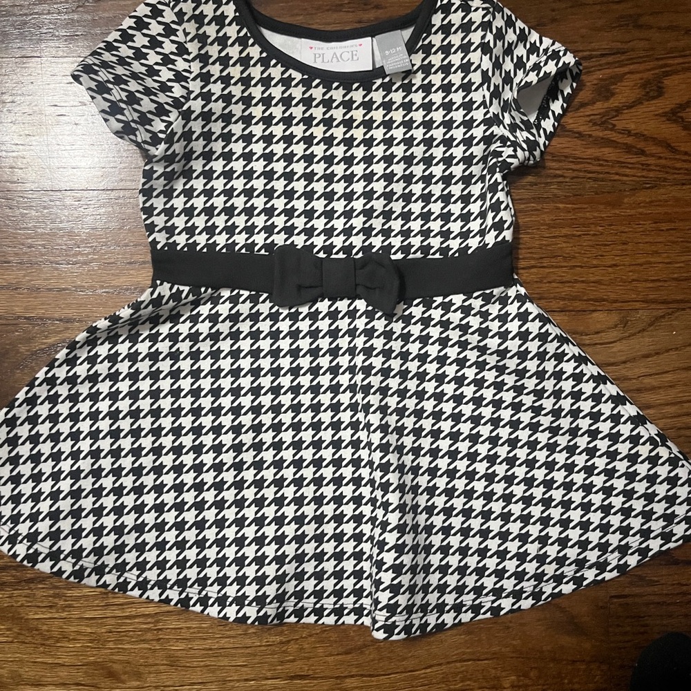 The Children's Place Black and White Houndstooth Dress